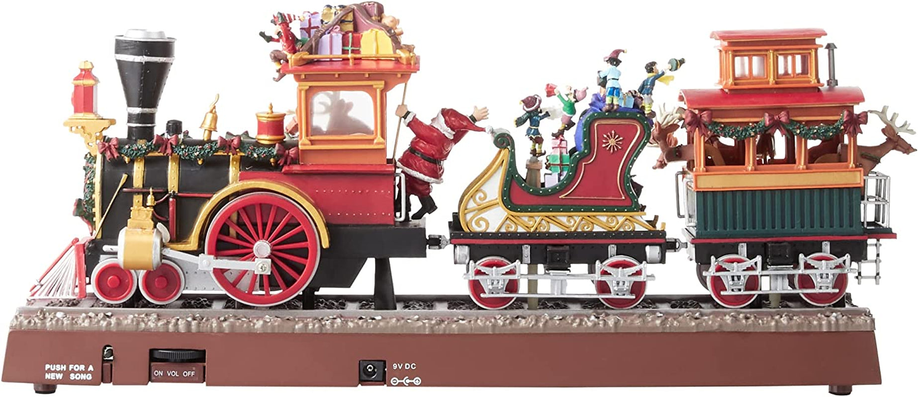 Santa Musical Train Set Mr. Christmas Animated Musical Santa's Train Express with Working Smok ...