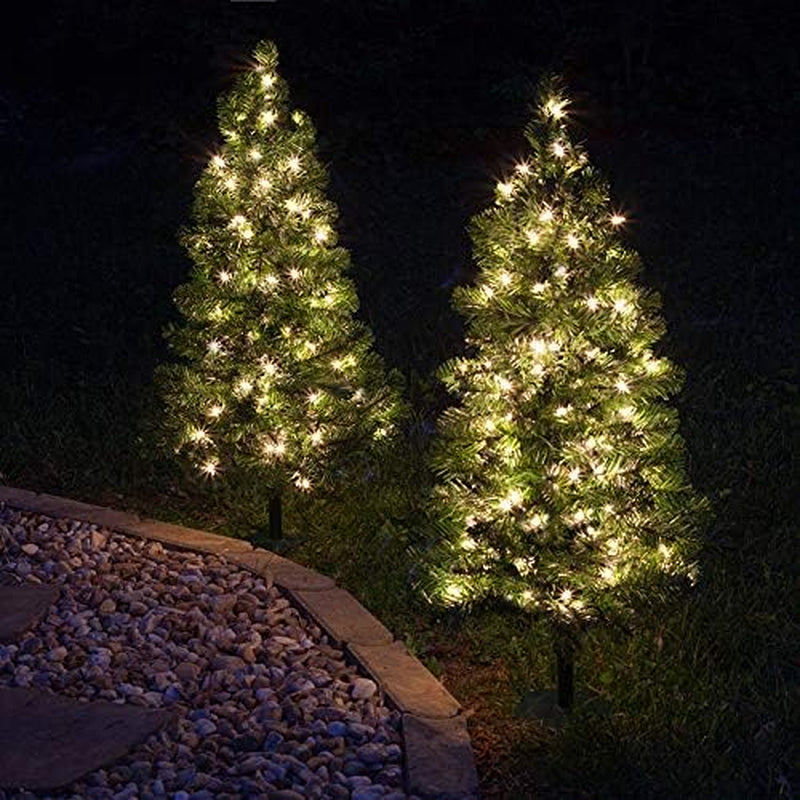 Red Sleigh 2 Ft Christmas Tree Pathway Christmas Light Miniature Christmas Tree – Christmas Pathway Lights Tabletop Christmas Tree (50 Clear Incandescent Lights)