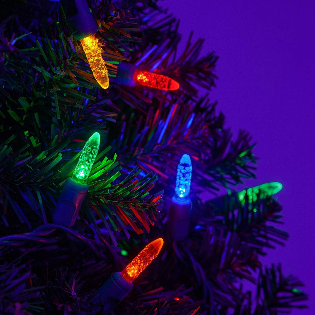50 T5 Christmas Tree Lights Multicolor, 25.5' LED Multicolor Mini Lights Indoor-Outdoor Christmas String Lights Party